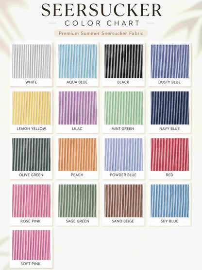 Men's Suit 3 Pieces Regular Fit Striped Seersucker Wedding Groom Reception & Summer Formal Wear