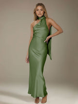 Sheath/Column One-Shoulder Sleeveless Ankle-Length Bridesmaid Dresses