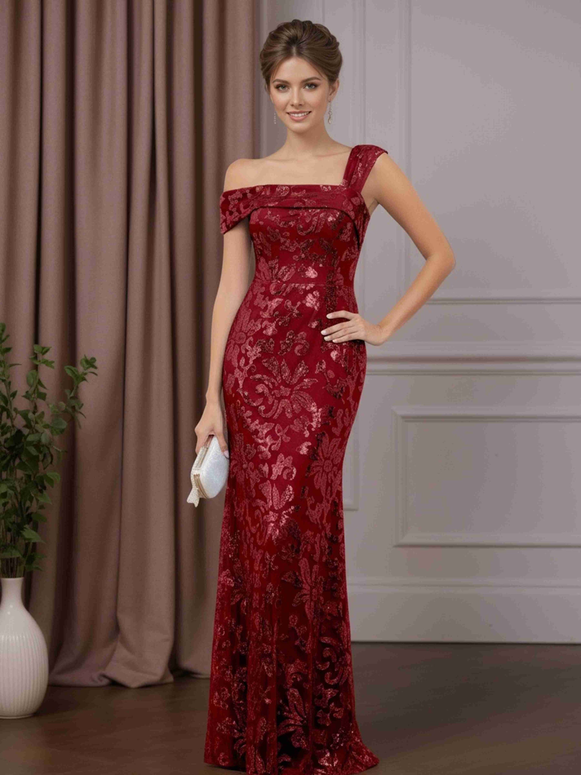 Sheath/Column One-Shoulder Sleeveless Floor-Length Mother of the Bride –  mollyevers.com