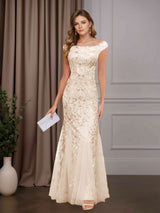 Sheath Lace Mother of the Bride Dress Round Neck Short Sleeves Floor Length with Appliques