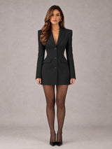 Slim Fit Notch Lapel Three Buttons Elegant Ceremony Style Women's Blazer