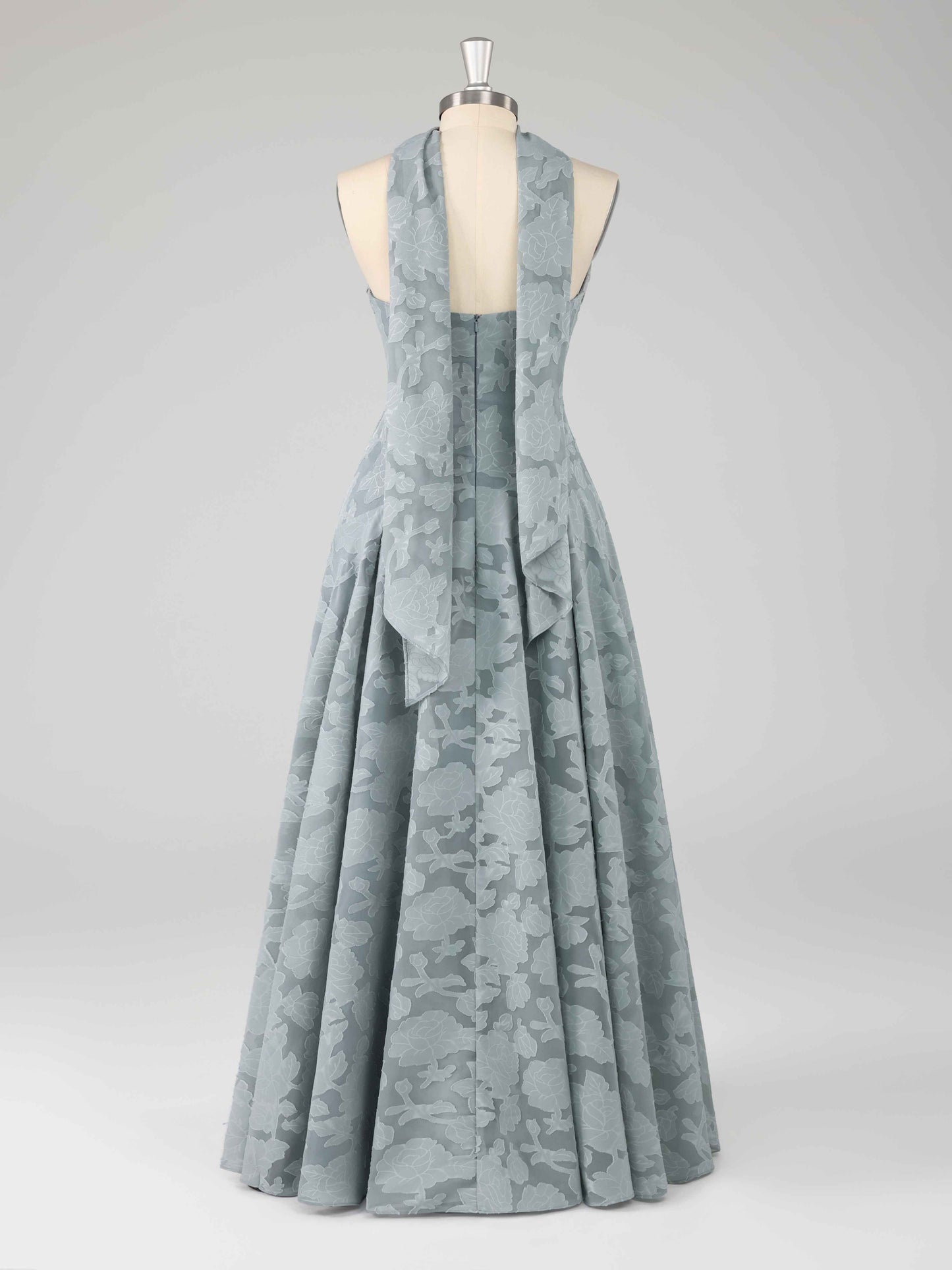 Free Shipping Strapless Pleated Blush Pink Floral Lace Dress with Ribbon Ties Lace-Up Back Floor Length