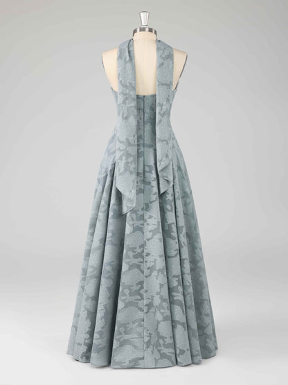 Free Shipping Strapless Pleated Blush Pink Floral Lace Dress with Ribbon Ties Lace-Up Back Floor Length