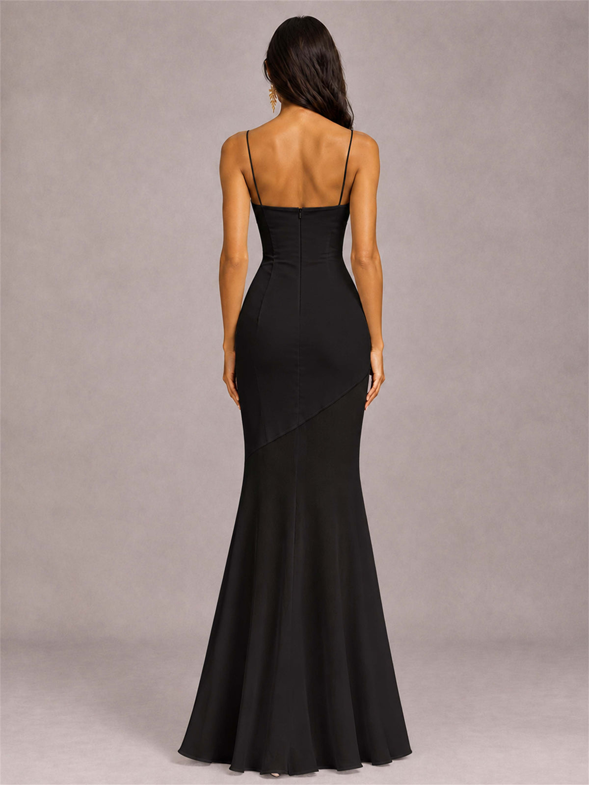 Sweetheart Mermaid Sleeveless Chiffon Spaghetti Straps Wedding Guest Dress