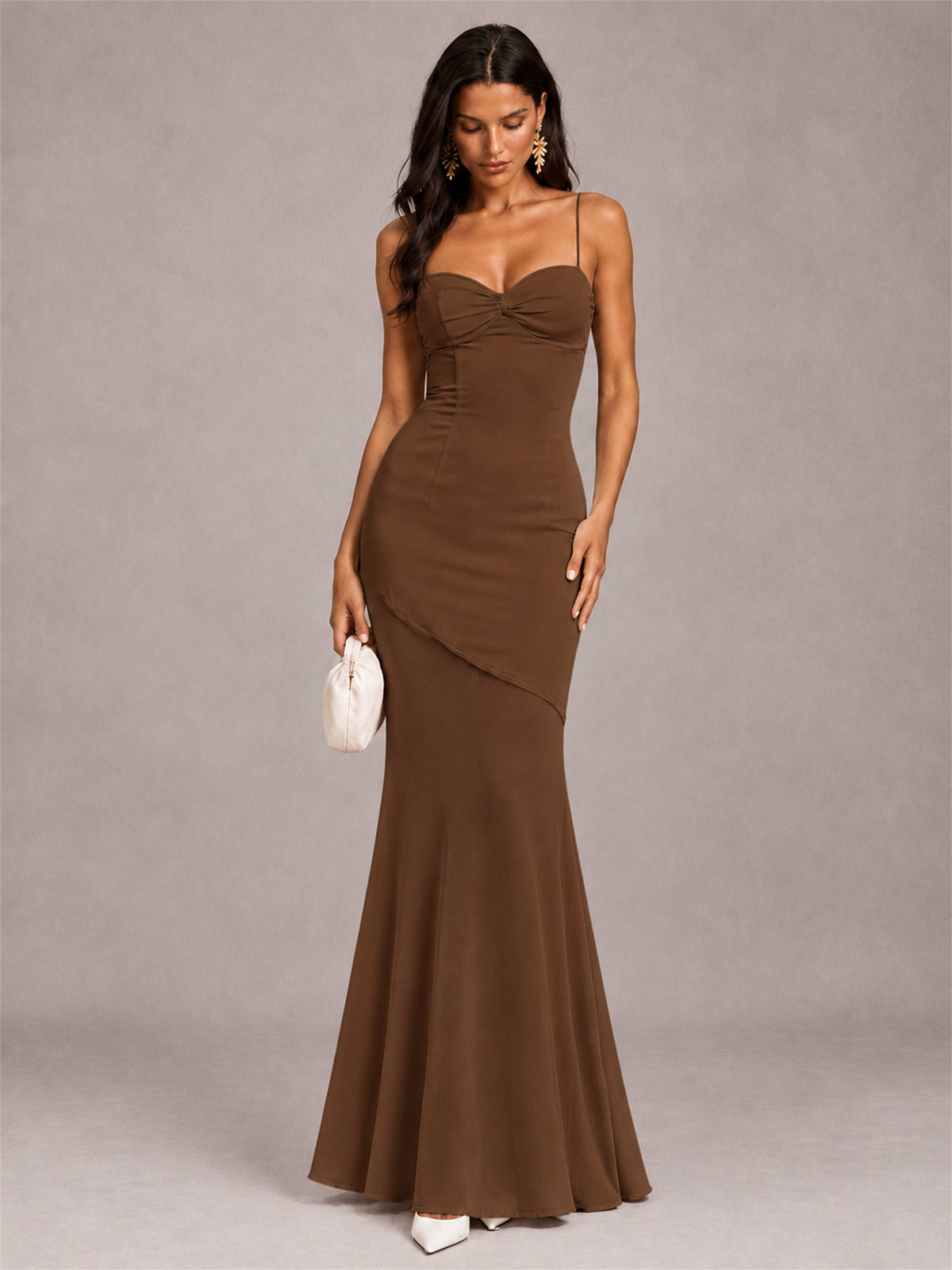 Sweetheart Mermaid Sleeveless Chiffon Spaghetti Straps Wedding Guest Dress