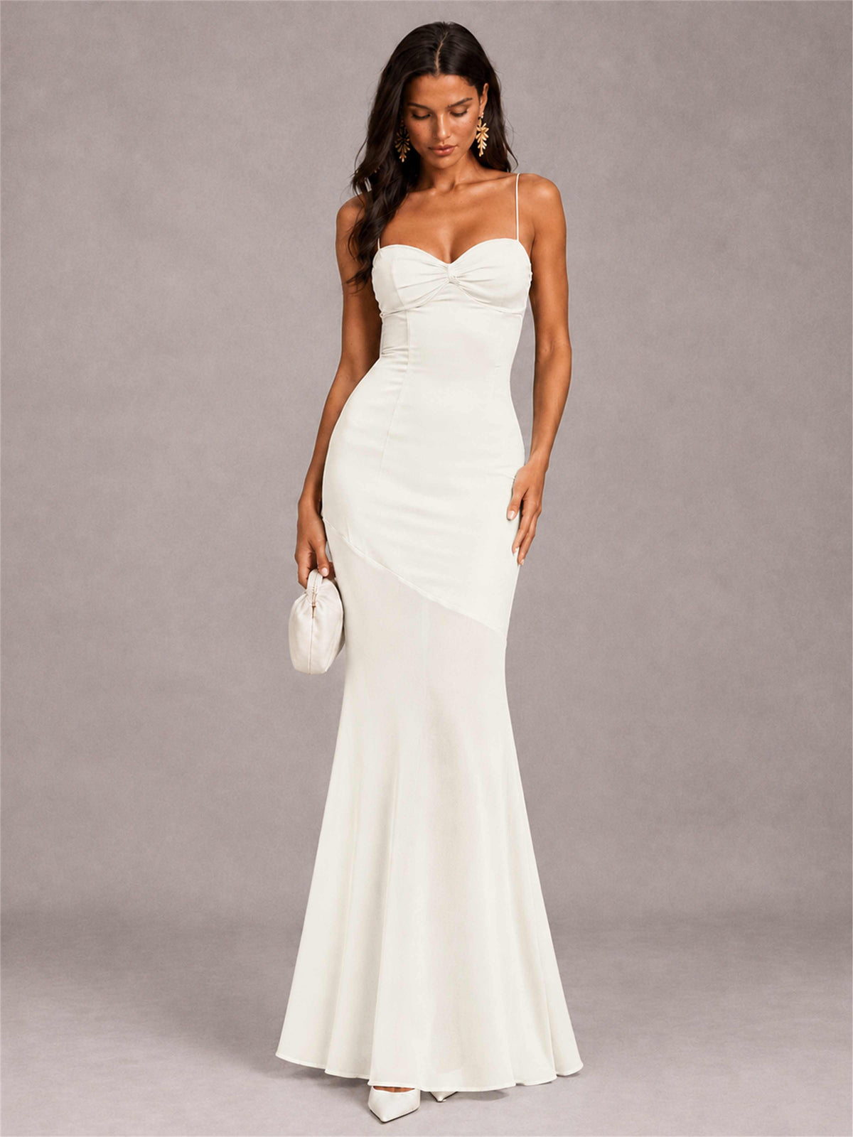 Sweetheart Mermaid Sleeveless Chiffon Spaghetti Straps Wedding Guest Dress