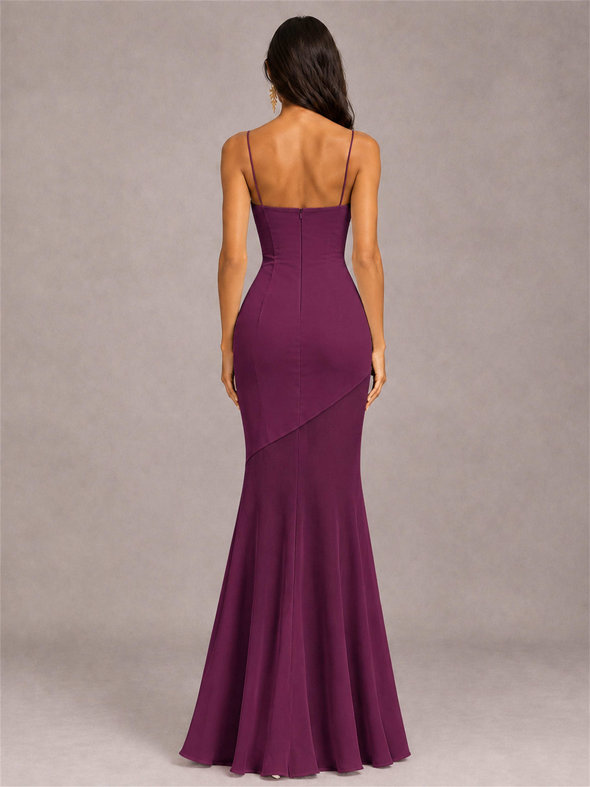 Sweetheart Mermaid Sleeveless Chiffon Spaghetti Straps Wedding Guest Dress