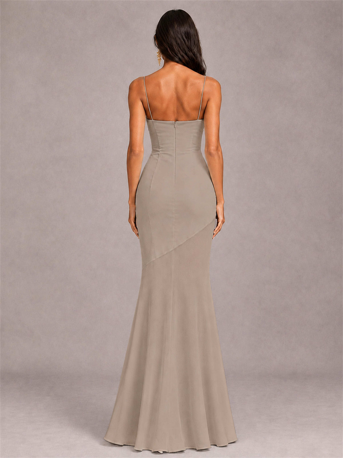 Sweetheart Mermaid Sleeveless Chiffon Spaghetti Straps Wedding Guest Dress