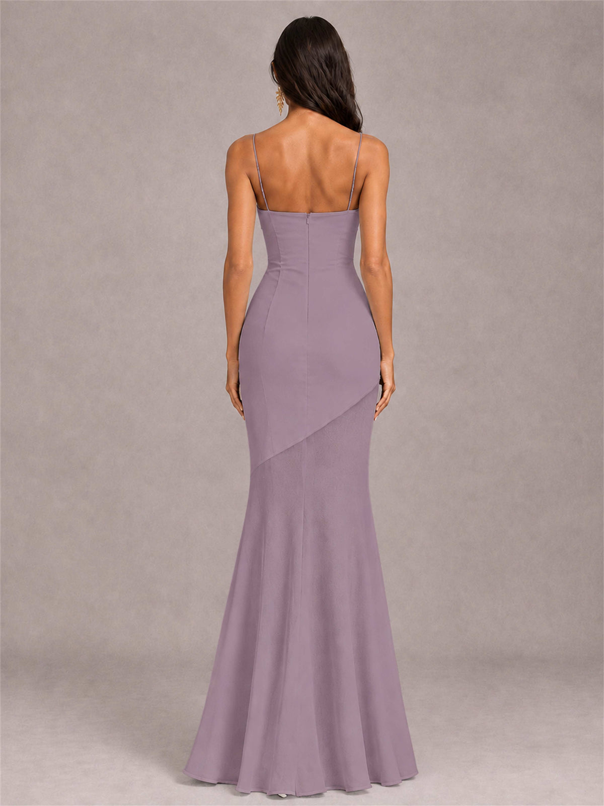 Sweetheart Mermaid Sleeveless Chiffon Spaghetti Straps Wedding Guest Dress