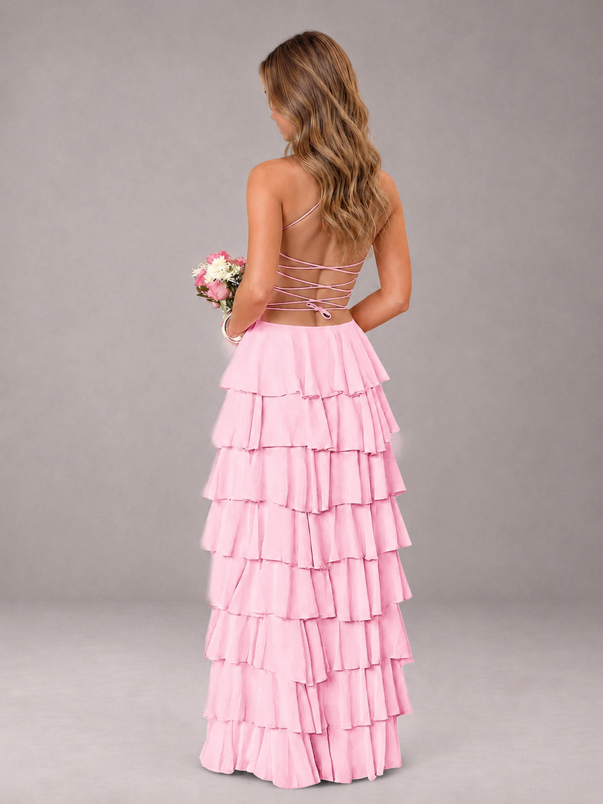 Candy Pink Sweetheart Neck Spaghetti Straps Pleated Floor Length Bridesmaid Dress