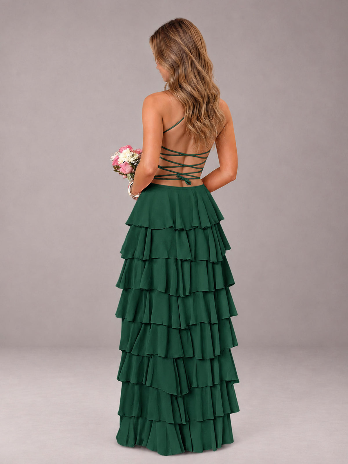 Emerald Green Sweetheart Neck Spaghetti Straps Pleated Floor Length Bridesmaid Dress