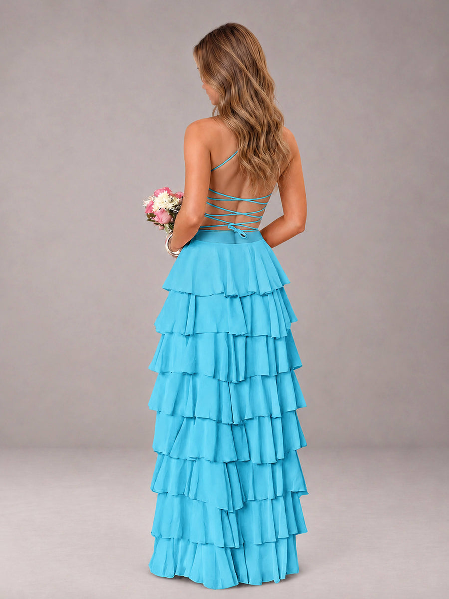 Pool Sweetheart Neck Spaghetti Straps Pleated Floor Length Bridesmaid Dress