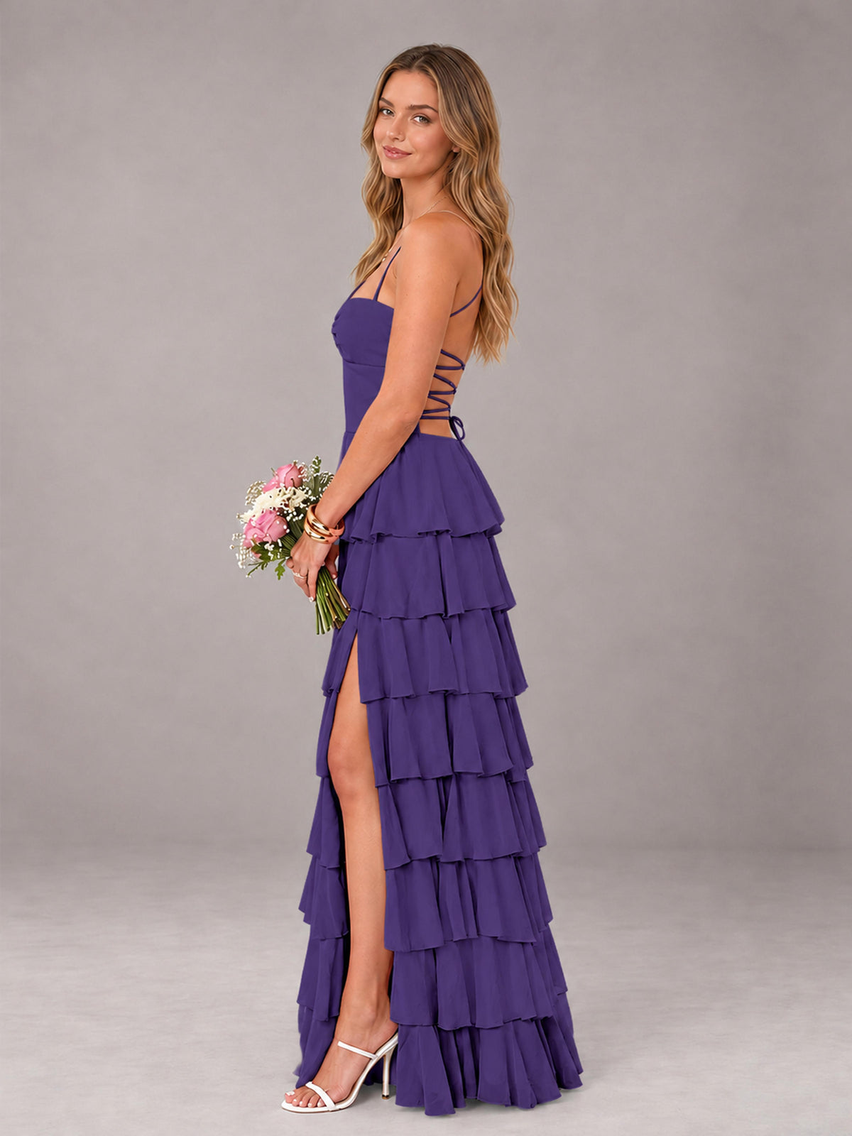 Regency Sweetheart Neck Spaghetti Straps Pleated Floor Length Bridesmaid Dress