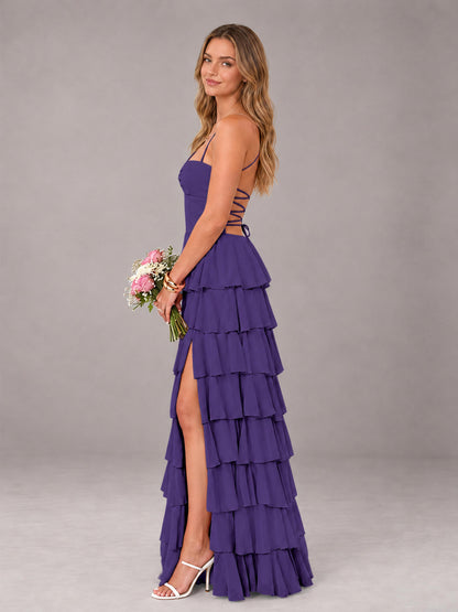Regency Sweetheart Neck Spaghetti Straps Pleated Floor Length Bridesmaid Dress