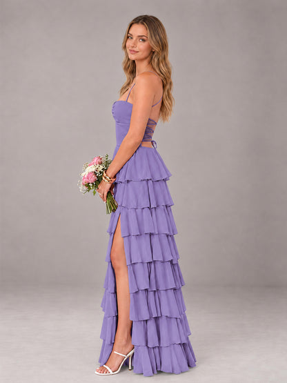 Tahiti Sweetheart Neck Spaghetti Straps Pleated Floor Length Bridesmaid Dress