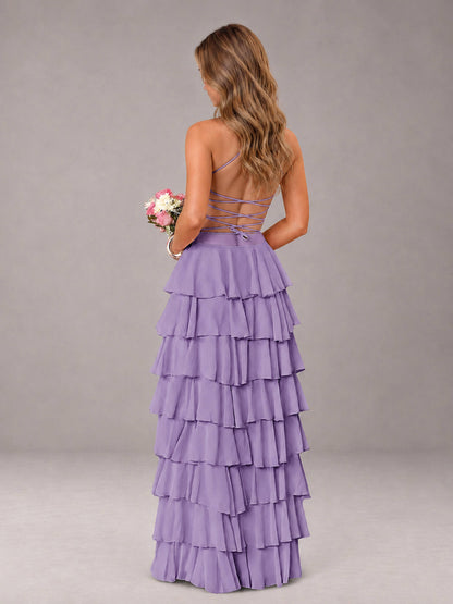 Tahiti Sweetheart Neck Spaghetti Straps Pleated Floor Length Bridesmaid Dress