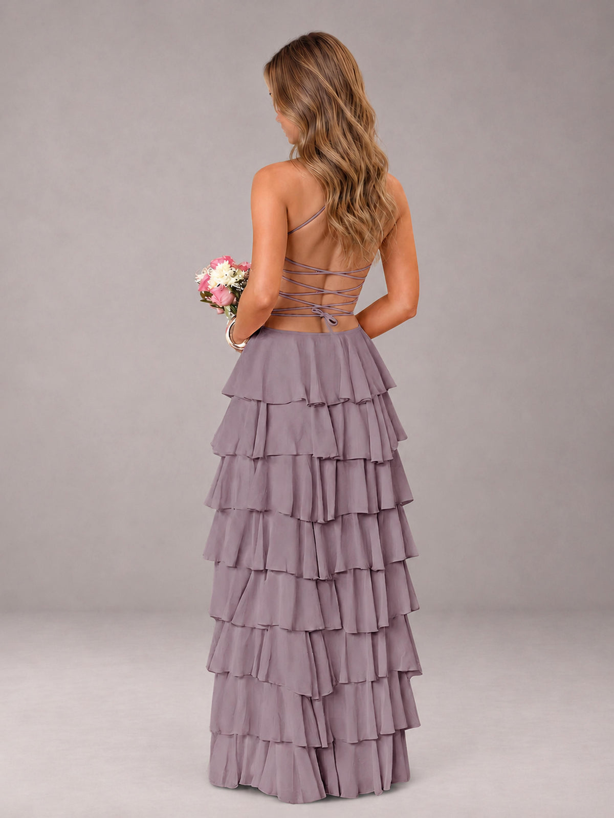 Wisteria Sweetheart Neck Spaghetti Straps Pleated Floor Length Bridesmaid Dress