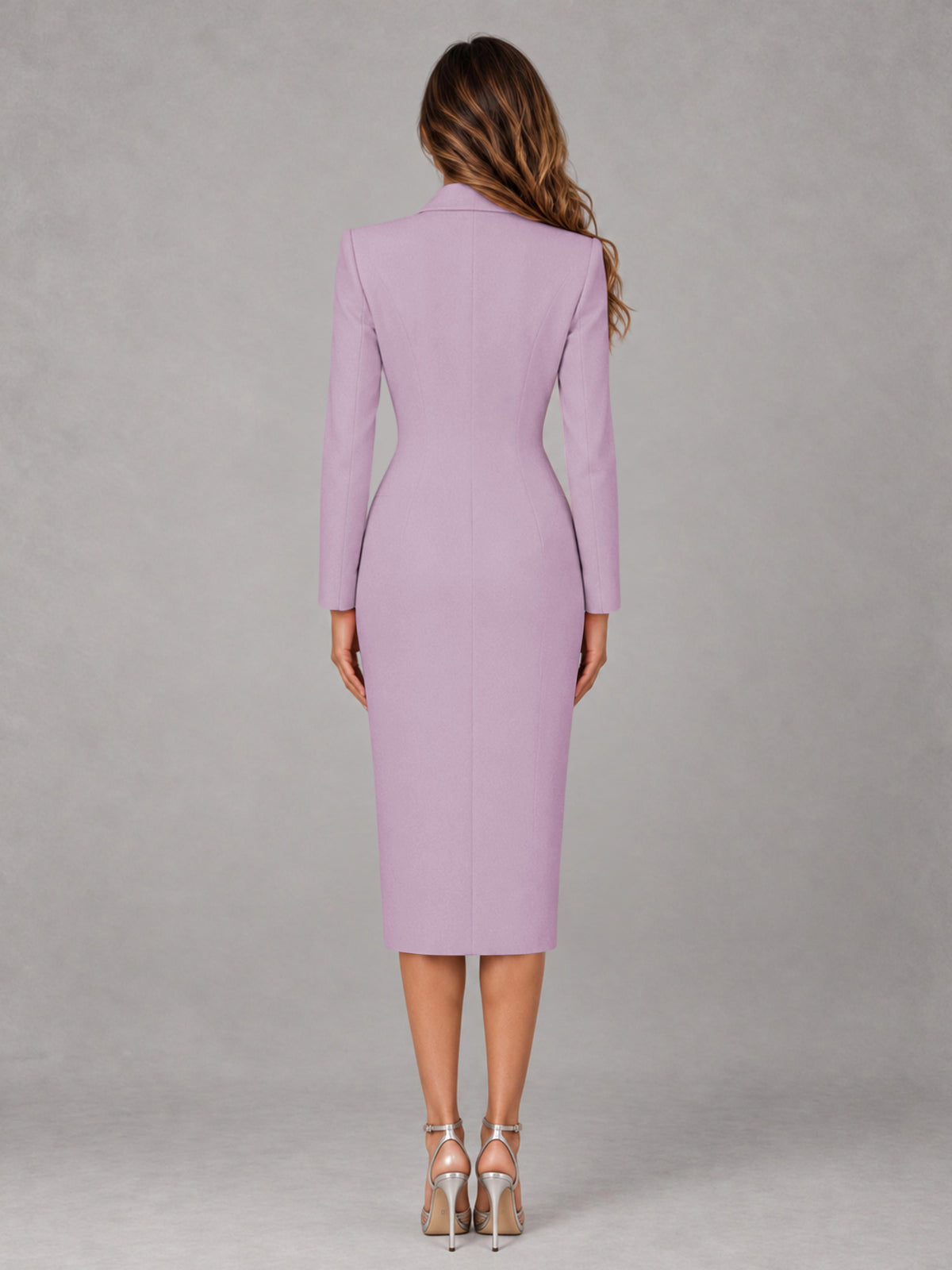 Wisteria Tailored Fit Peak Lapel Double Breasted Tea-Length Women's Blazer