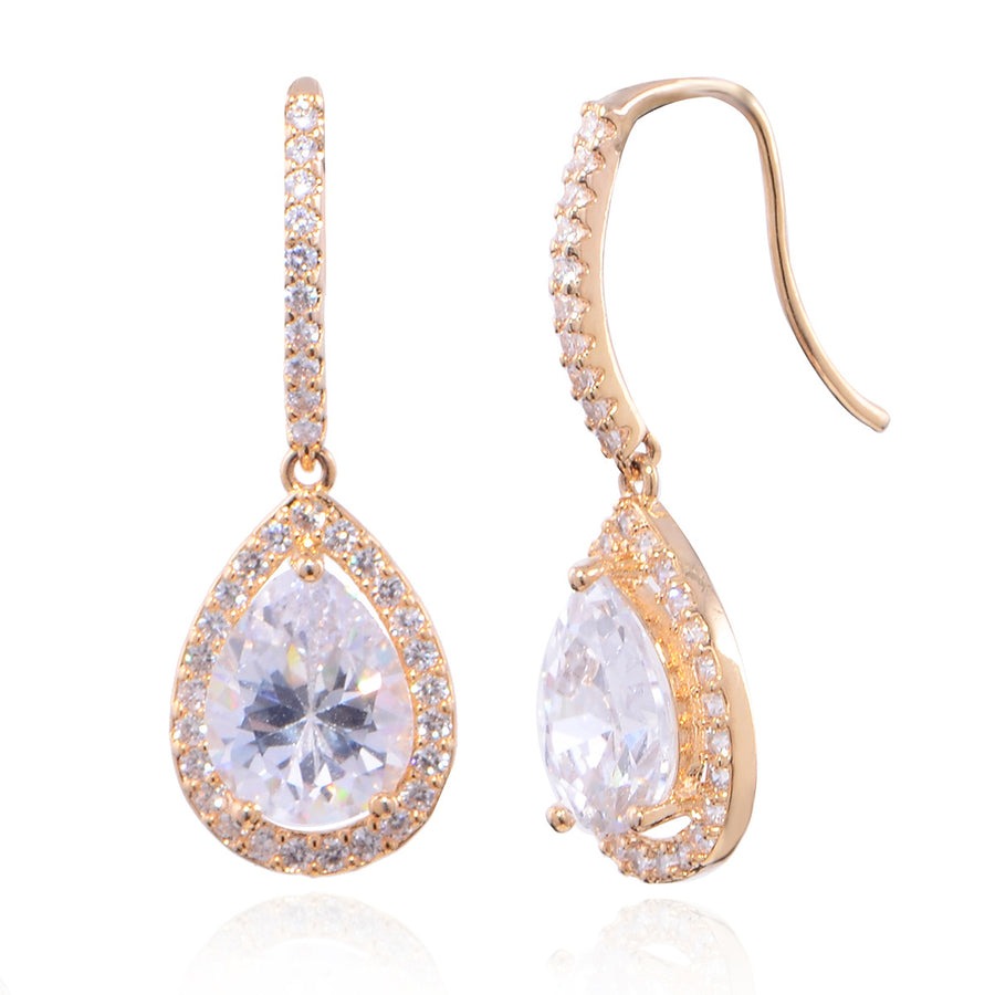 White Teardrop Crystal Drop Earrings Gold Silver Colorful Dangle Earrings