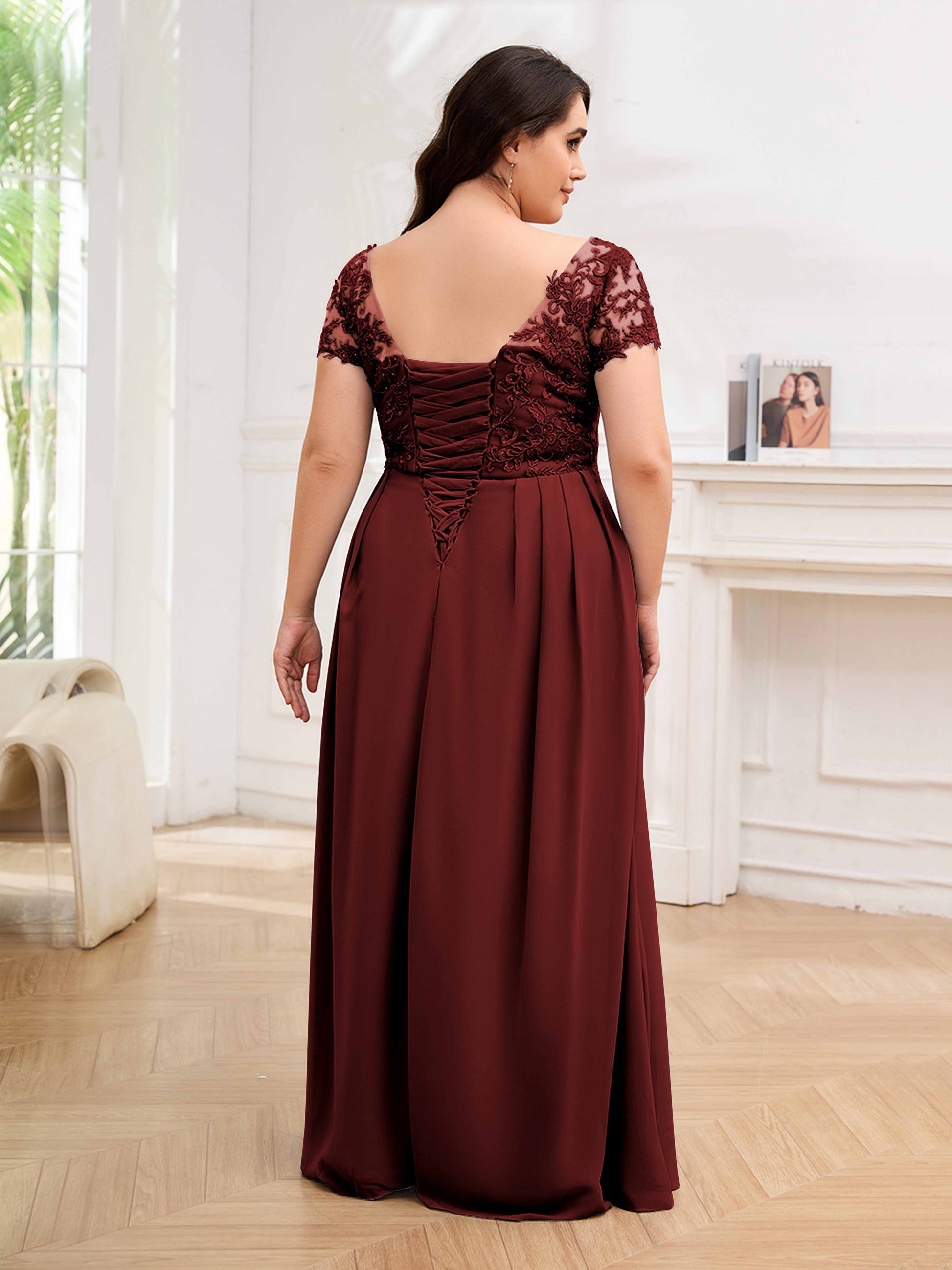 Time-honored Sheath Ruched Chiffon Floor Length Plus Size Mother Of Th –
