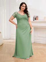 Time-honored Sheath Ruched Chiffon Floor Length Plus Size Mother Of The Bride Dresses