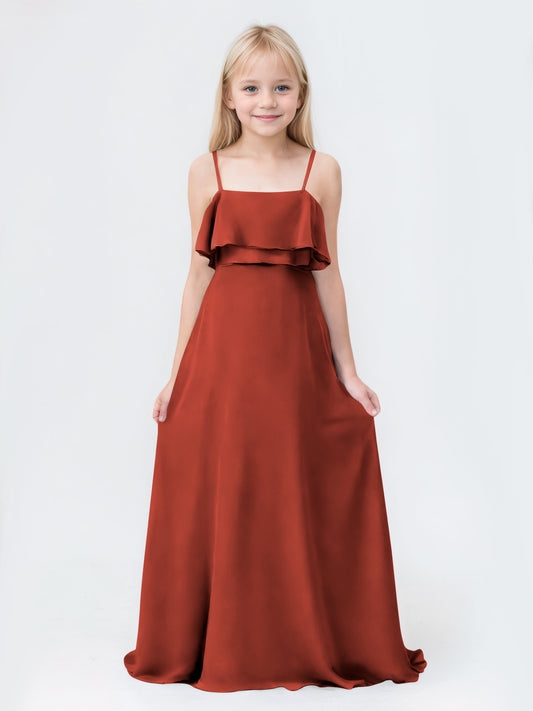 terracotta junior bridesmaid dresses S / TERRACOTTA / Standard Production