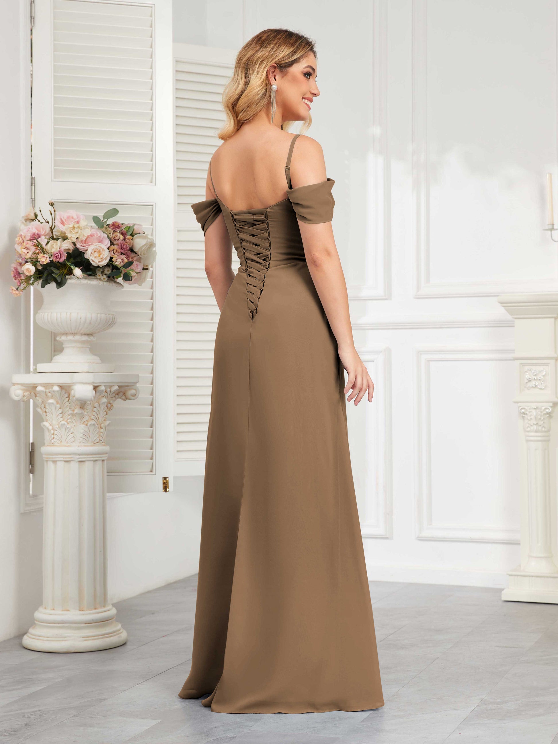 long mocha bridesmaid dresses Beautiful Brown and Mocha Bridesmaid Dresses to Inspire