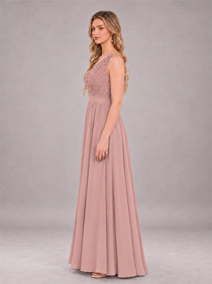Dusty Rose Trendy Lace Appliques One Shoulder Chiffon Bridesmaid Dress With Pockets