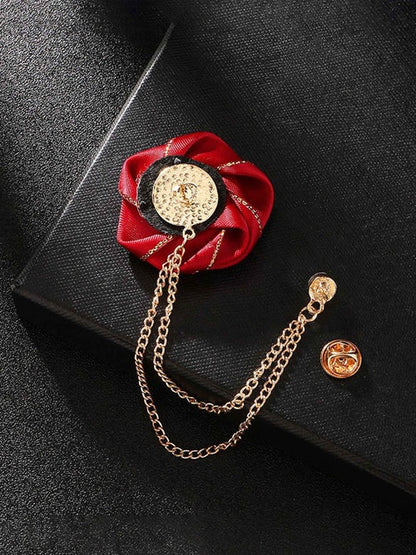 Trendy Men’s Rose Flower Lapel Pin Stylish Suit Brooch Accessory