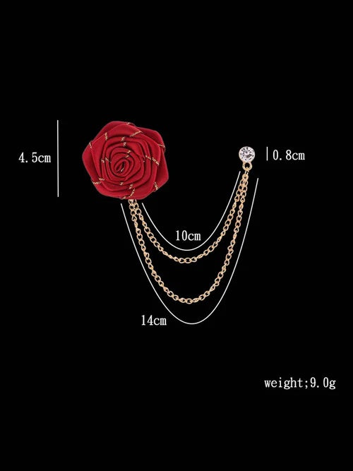 Trendy Men’s Rose Flower Lapel Pin Stylish Suit Brooch Accessory
