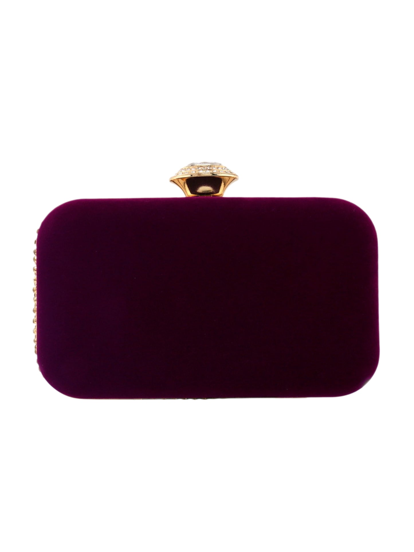 Velvet Crystal Evening Clutch Bag with Crescent Rhinestone Design for Wedding, Prom & Formal Events