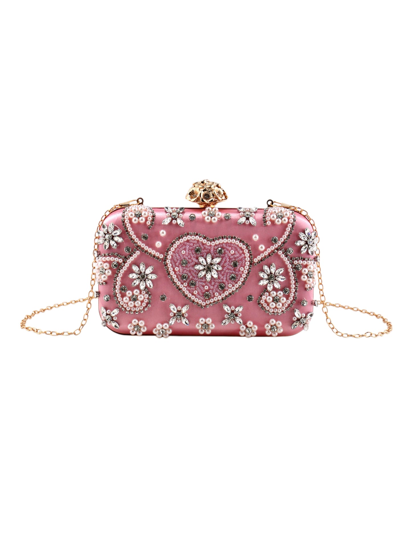 Vintage Crystal Pearl Wedding Clutch Purse for Brides & Guests