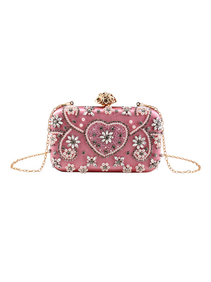 Vintage Crystal Pearl Wedding Clutch Purse for Brides & Guests