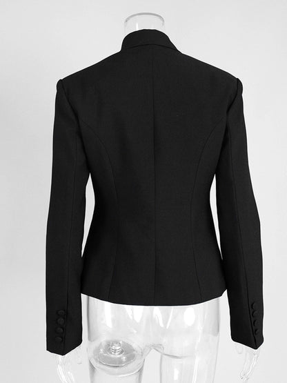 Women's Blazer Slim Fit One Button with Decorative Tape for Daily Wear