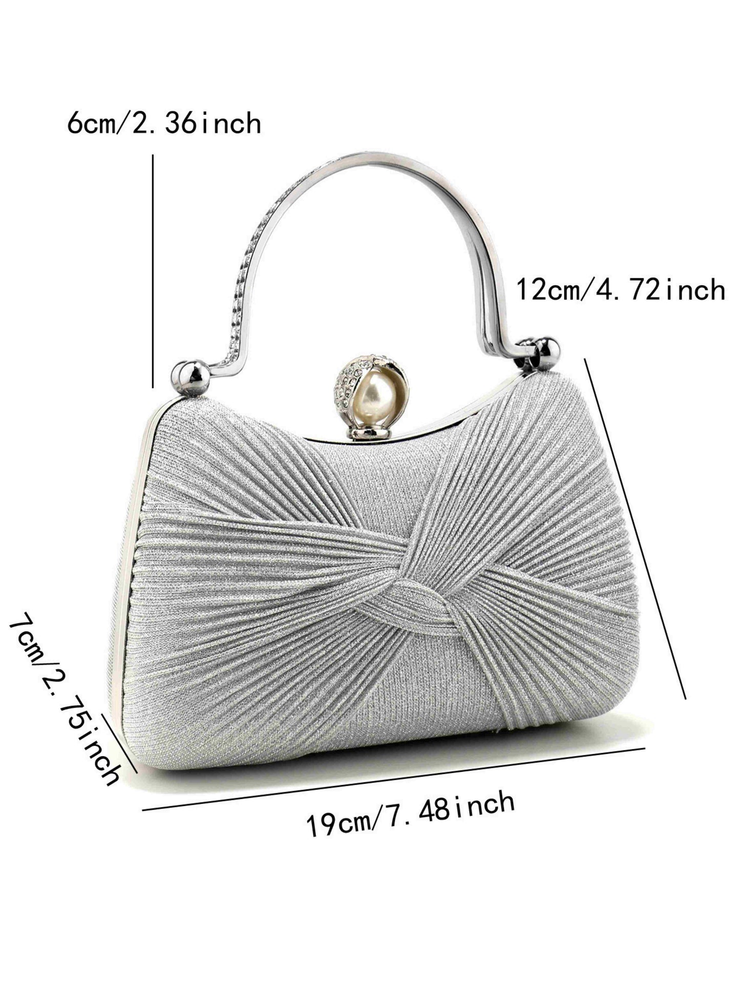 Women's Elegant Formal Clutch Bag with Bow Knot for Cocktail Party
