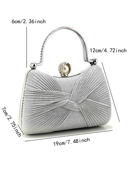 Women's Elegant Formal Clutch Bag with Bow Knot for Cocktail Party