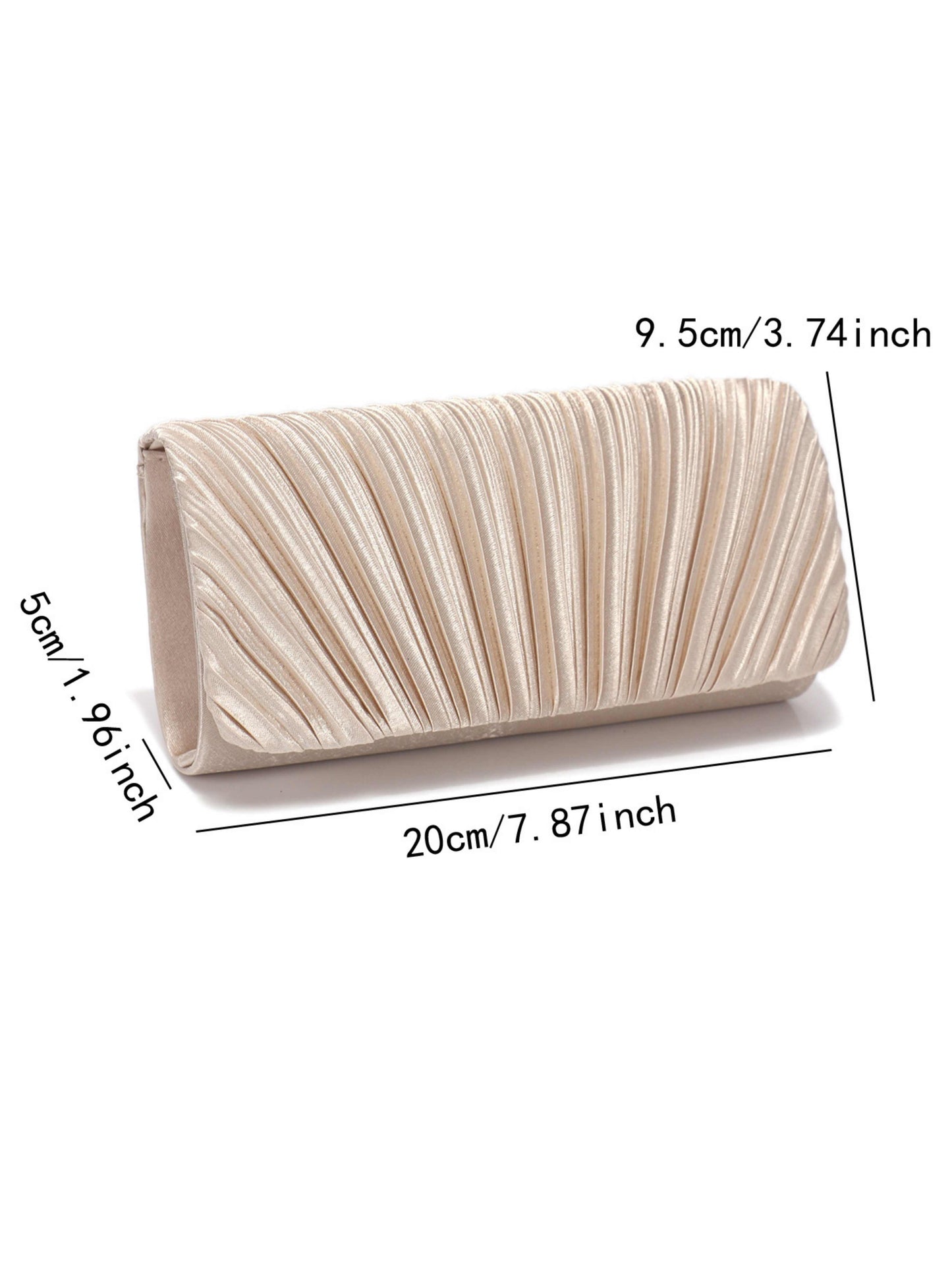 Women's Elegant Pleated Satin Clutch Purse with Chain for Wedding & Special Occasions