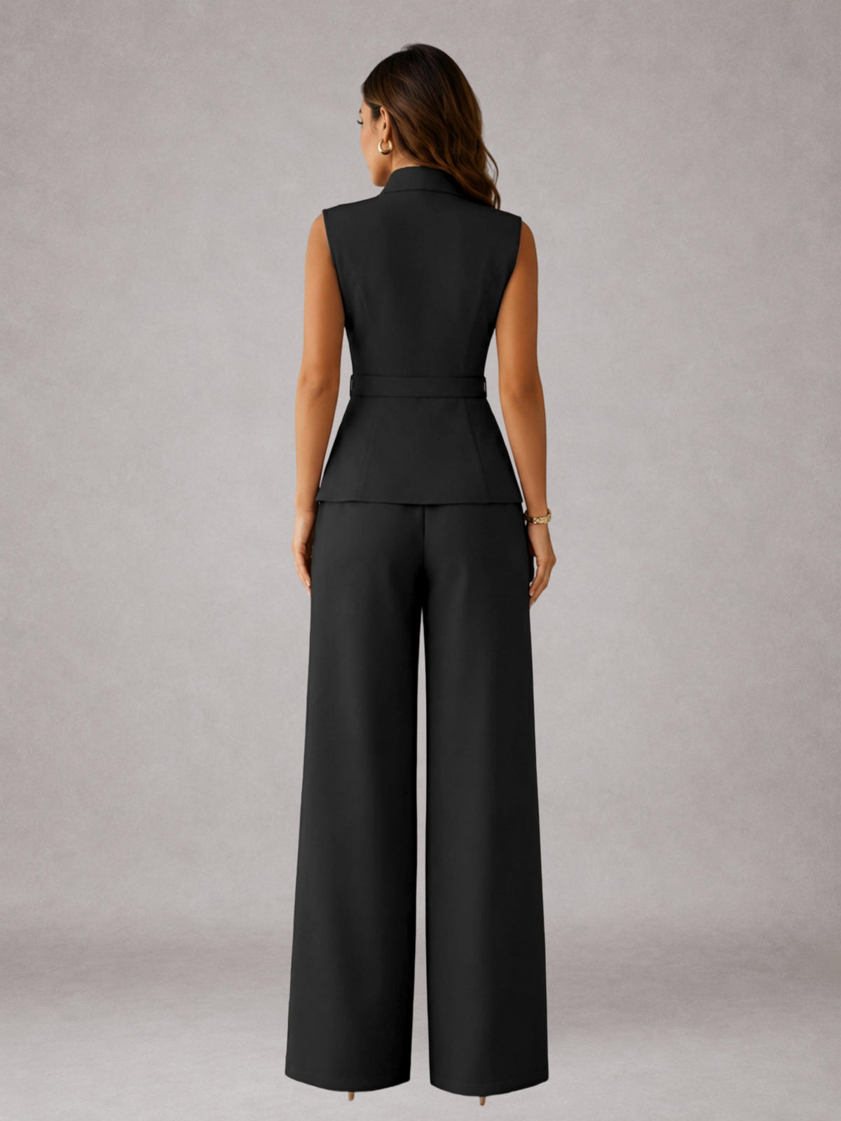 Women's Suits 2 Pieces Wide-Leg V-Neck One-Button for Business, Work & Evening Events