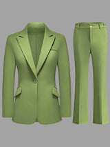Women's Suits 2 Pieces Tailored Fit Notch Lapel One Button for Effortless Style