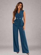 Women's Suits 2 Pieces Wide-Leg Suit Set for Weddings, Office & Events