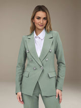 Women's Blazer Slim Fit Double Breasted for Formal Business
