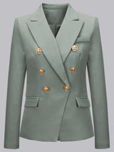 Women's Blazer Tailored Fit Peak Lapel Double Breasted Elegant Formal Look