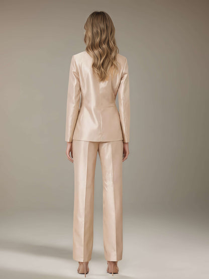 Women's Suits 2 Pieces Regular Fit Peak Lapel One Button for Events