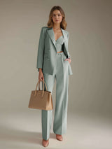 Women's Suits 3 Pieces Tailored Fit Elegant Suit Set for Casual Chic