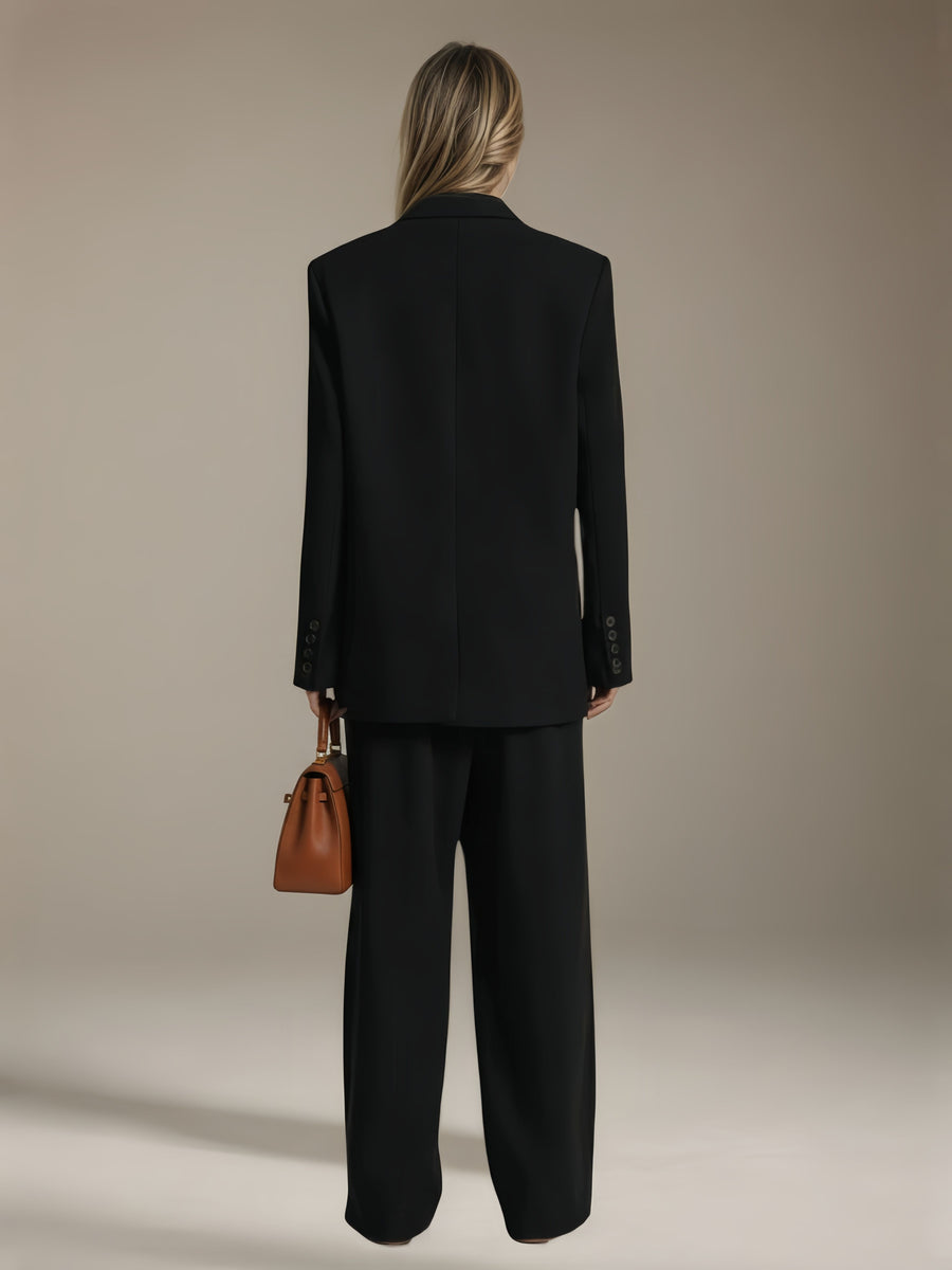 Black Women's Suits 2 Pieces Regular Fit One Button Suits for Business Casual