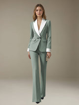 Women's Suits 2 Pieces Tailored Fit Peak Lapel Suits for Professional Women
