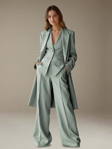 Women's Suits 3 Pieces Wide-Leg Elegant Suit Set for Daily Wear