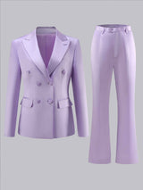 Women's Suits 2 Pieces Regular Fit Blazer and Pants Suit Set for Wedding