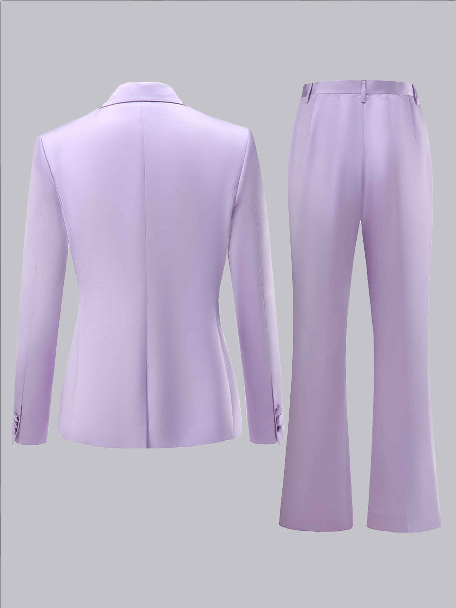 Lilac Women's Suits 2 Pieces Regular Fit Blazer and Pants Suit Set for Wedding
