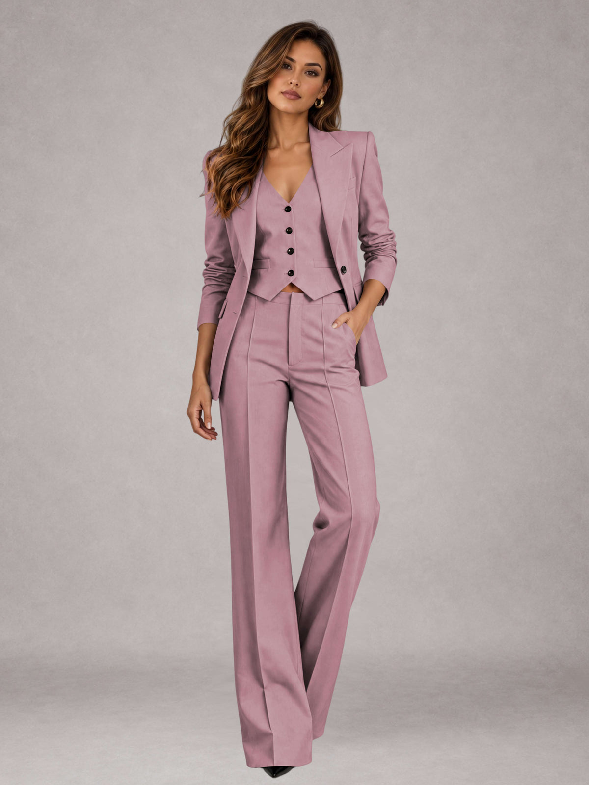 Women's Suits 3 Pieces Tailored Fit Elegant Suits for for Professional Look